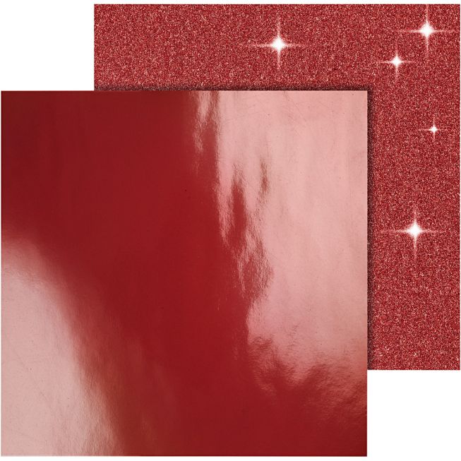 Designpapir Copenhagen rød glitter