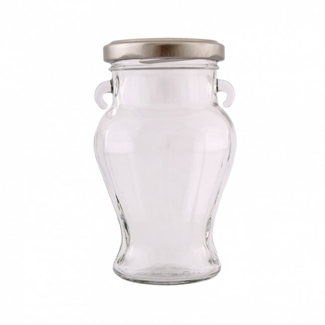 Glass jar amphora