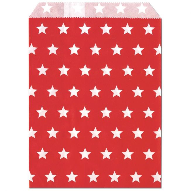 Papirpose stjerne rød 25stk