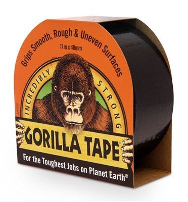 Gorilla - Tape sort 48mm x 11m