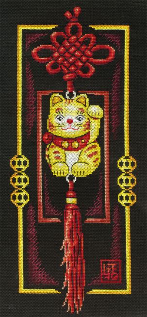 Embroidery kit - golden cat